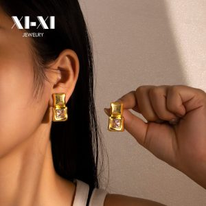 Stainless Steel Square Stud Earrings 893673124921