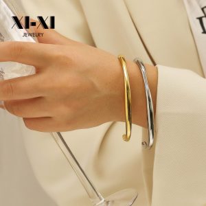 Stainless Steel Irregular Open Bangle 778420846694