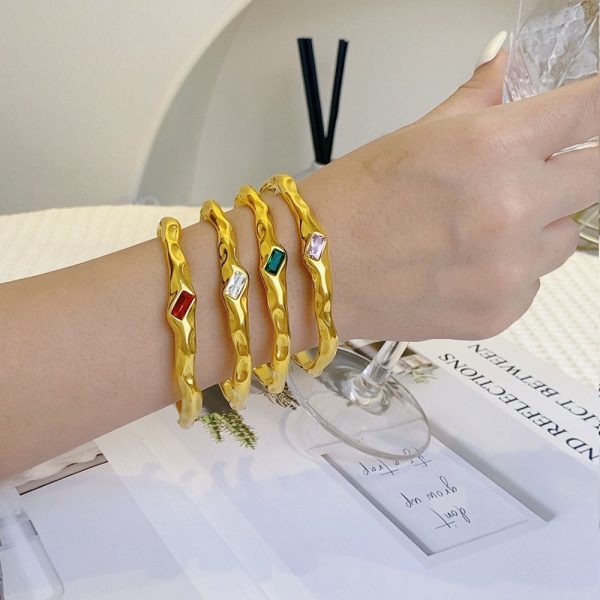 O1CN01BF63kD25wjd3rbein_3529117591-0-cib.jpg Stainless Steel Irregular Open Bangle 982715224614