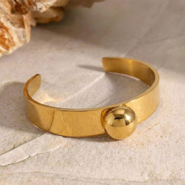 O1CN01C2BEYv25wjfriY4nH_3529117591-0-cib.jpg Stainless Steel Ball Open Bangle 1050363904485