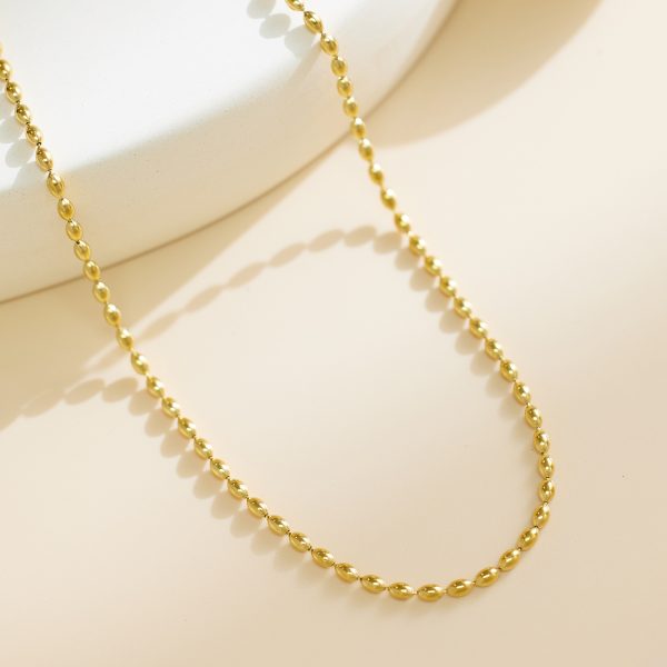 Stainless Steel Bead Chain Necklace 752041440911