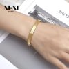 Stainless Steel Matte Three Stone Bangle 633239493571