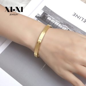 Stainless Steel Matte Three Stone Bangle 633239493571