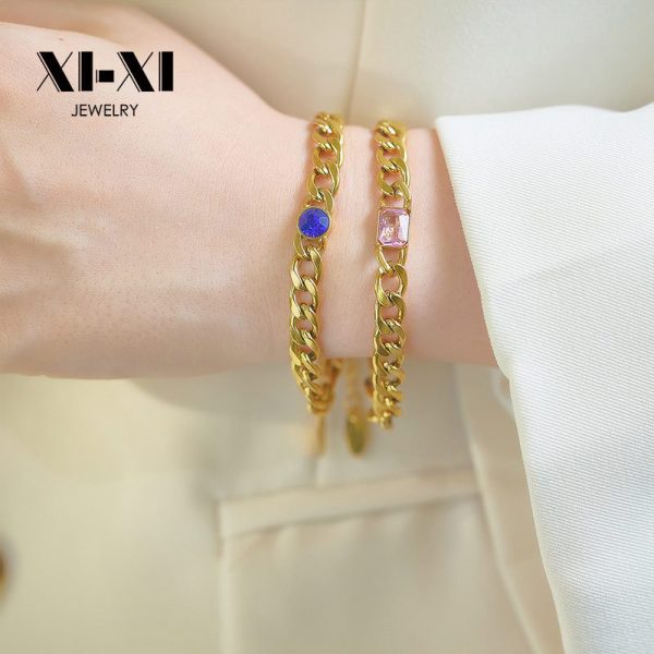 O1CN01DI7z5x25wjblUC8y6_3529117591-0-cib.jpg Stainless Steel Rhinestone Cuban Bracelet 725258634992