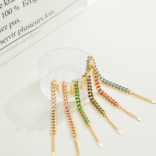 O1CN01DNTf6425wjNxOe9Pu_3529117591-0-cib.jpg Stainless Steel Enamel Cuban Bracelet 725455271439