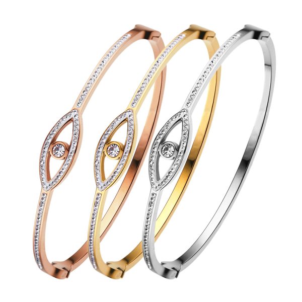 O1CN01Ddzb1j25wjITqxKrD_3529117591-0-cib.jpg Stainless Steel Evil Eye Pave Bangle 675880076317