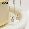 O1CN01DjXEnB25wjbuGg6dv_3529117591-0-cib.jpg Stainless Steel Mother of Pearl Square Necklace 813581706592