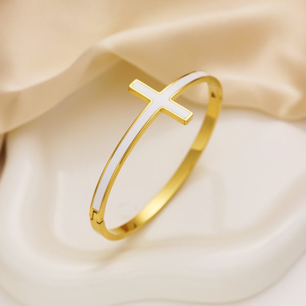 O1CN01EMQHWO25wjUr414fb_3529117591-0-cib.jpg Stainless Steel Cross Enamel Bangle 800983296908