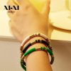 O1CN01EZlwBf25wjbmRC7Dj_3529117591-0-cib.jpg Stainless Steel Enamel Bamboo Open Bangle 731679401086