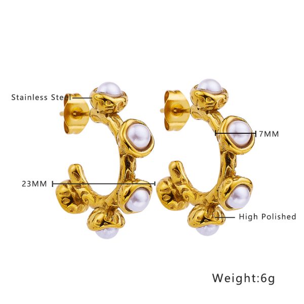 O1CN01Ecq7og25wjbqbbahp_3529117591-0-cib.jpg Stainless Steel Pearl Chain Earrings 735318253583