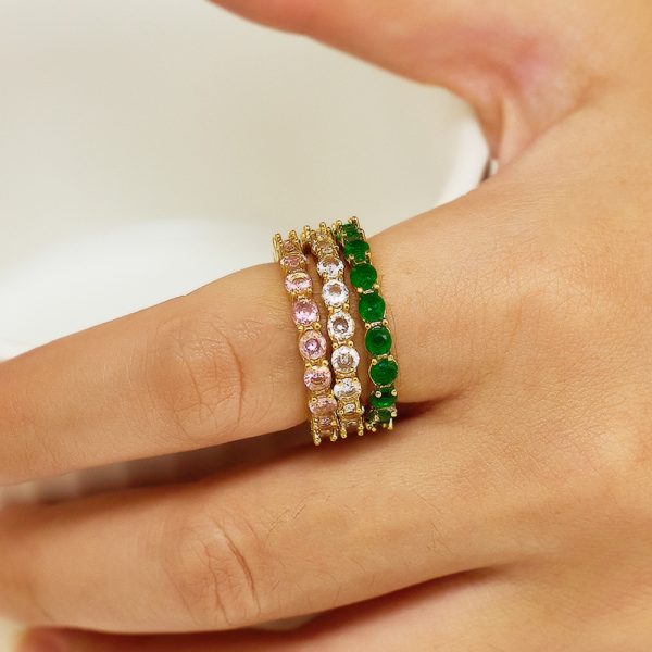 Stainless Steel Zirconia Eternity Ring 1053224197331