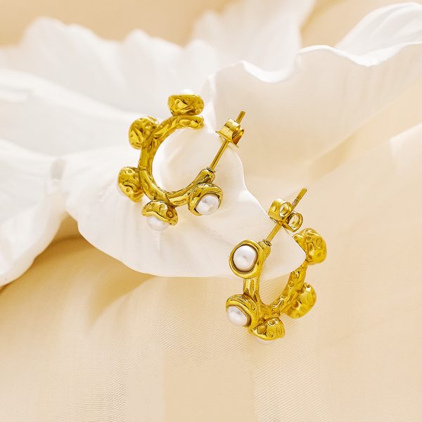 O1CN01FLycAP25wjRedMCOl_3529117591-0-cib.jpg Stainless Steel Pearl Hoop Earrings 756784087822