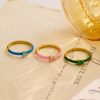 Stainless Steel Heart Enamel Ring 1053225333502