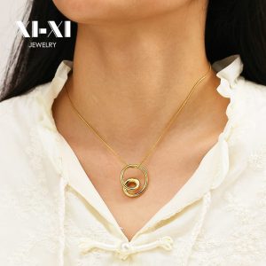 Stainless Steel Spiral Pendant Necklace 801287168078