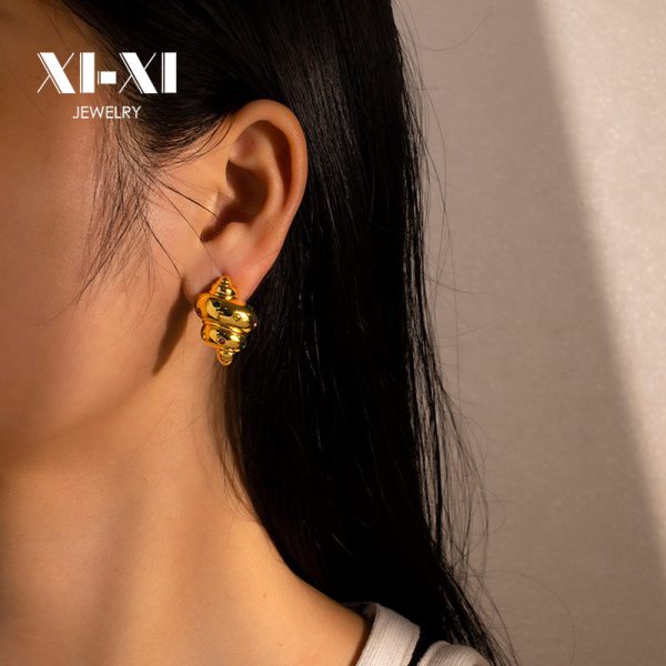 Stainless Steel Flower Stud Earrings 893318269047