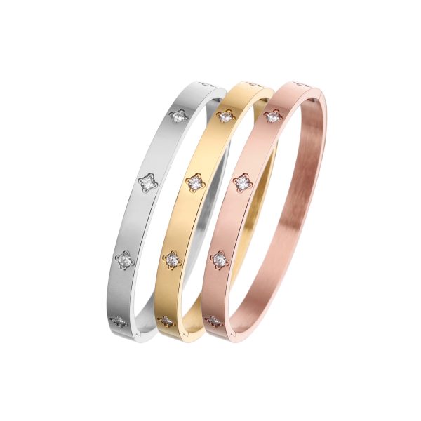 O1CN01Fn8gRx25wjE64iOvQ_3529117591-0-cib.jpg Stainless Steel Plum Blossom Bangle 649584568930