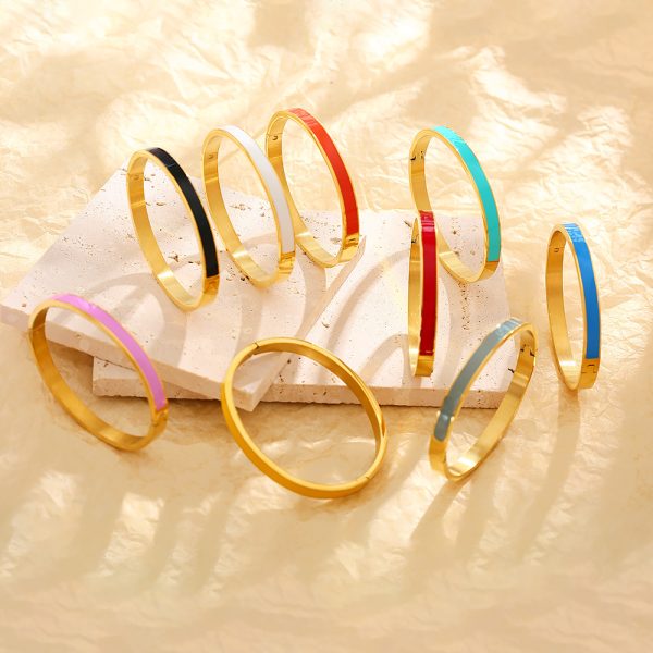 O1CN01FrS9Eq25wjckdGecI_3529117591-0-cib.jpg Stainless Steel Enamel Bangle 973329898763