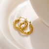 O1CN01Fu0rSt25wjSkm1jXm_3529117591-0-cib.jpg Stainless Steel Rope Hoop Earrings 770233270668