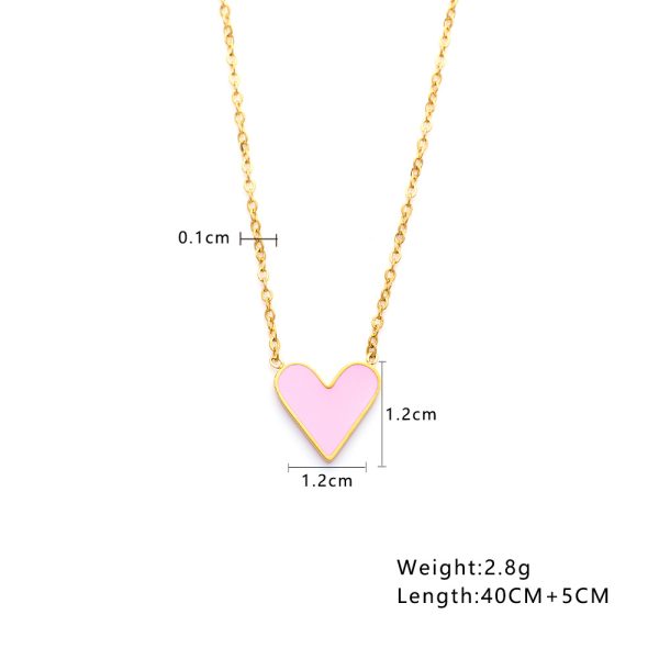 O1CN01G0YAWw25wjRWOrELD_3529117591-0-cib.jpg Stainless Steel Enamel Heart Necklace 755219394918