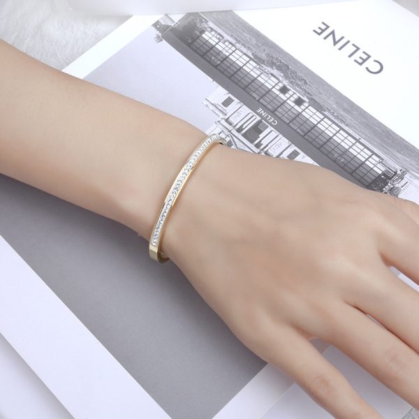 O1CN01G39xiz25wjEvxYalz_3529117591-0-cib.jpg Stainless Steel Rhinestone Open Bangle 633776347766