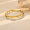 O1CN01GDVGj925wjcEnZc9K_3529117591-0-cib.jpg Stainless Steel Rhombus Zirconia Bangle 962800617046