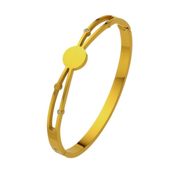 O1CN01GEv9NK25wjV1XQ5NO_3529117591-0-cib.jpg Stainless Steel Disc Bangle 805537668092