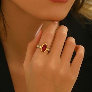 Stainless Steel Marquise Zirconia Ring 1079962211809