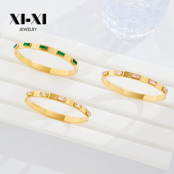 O1CN01GlUAva25wjbr5CRob_3529117591-0-cib.jpg Stainless Steel Baguette Zirconia Bangle 682298798971