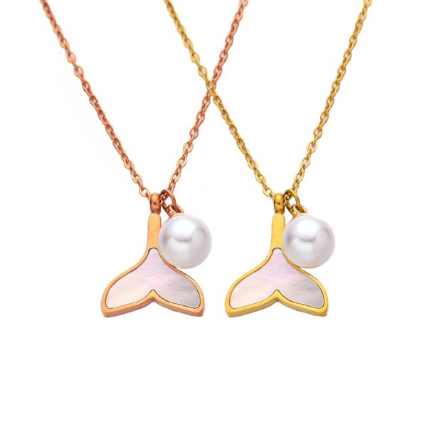 O1CN01HLNxjR25wjVxebAZO_3529117591-0-cib.jpg Stainless Steel Mother of Pearl Fishtail Necklace 822948372006