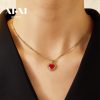 O1CN01HYRHkw25wjbqOK9cd_3529117591-0-cib.jpg Stainless Steel Enamel Heart Necklace 755219394918