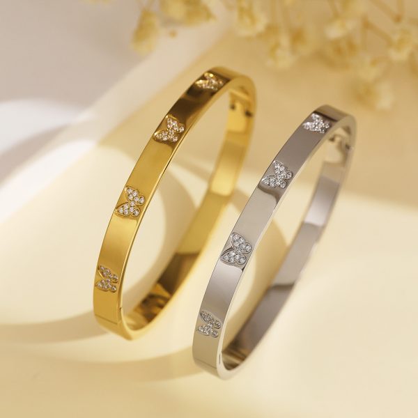 O1CN01HfcXXA25wjUkDJNdH_3529117591-0-cib.jpg Stainless Steel Zirconia Butterfly Bangle 800708664563