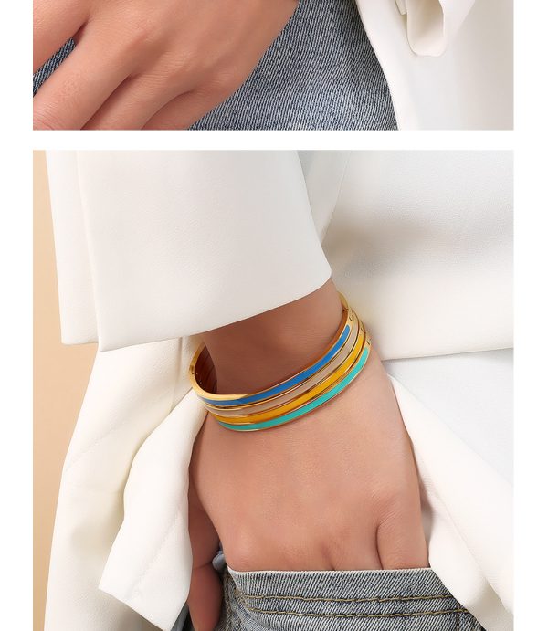 O1CN01Hx8k9525wjFRIc0pn_3529117591-0-cib.jpg Stainless Steel Enamel Bangle 658472387883