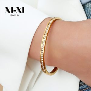 Stainless Steel Zirconia Bangle 650369101647
