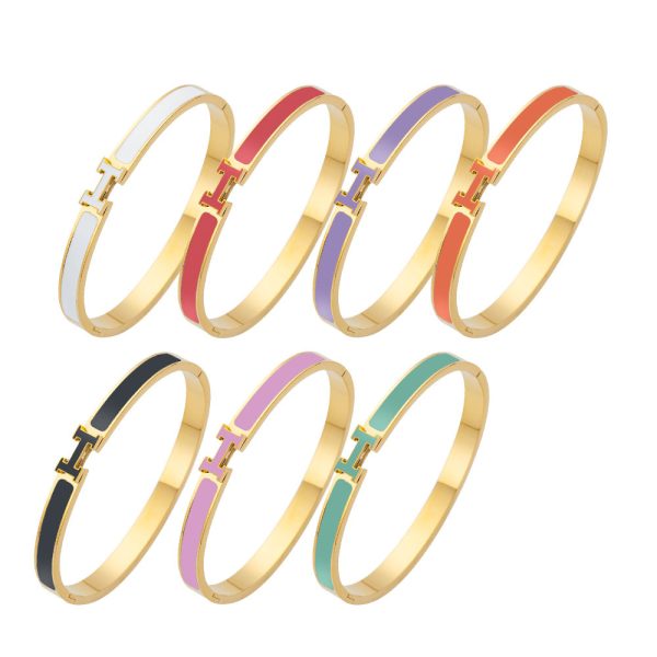 O1CN01I6TrOT25wjfsnBGVQ_3529117591-0-cib.jpg Stainless Steel Enamel H Bangle 1049345610412