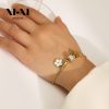 O1CN01IKcOFe25wjbqJSjMo_3529117591-0-cib.jpg Stainless Steel Leaf Flower Bracelet 785499114070