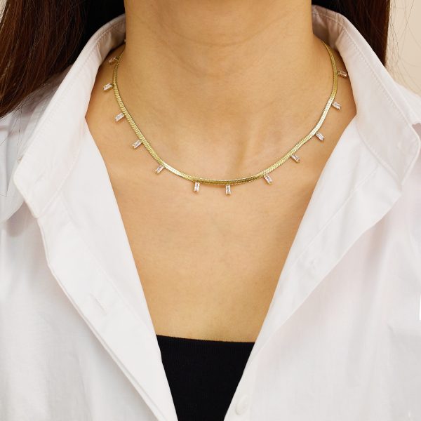 O1CN01Icug9D25wjRSVzuI4_3529117591-0-cib.jpg Stainless Steel Zirconia Double Layer Necklace 754852880311