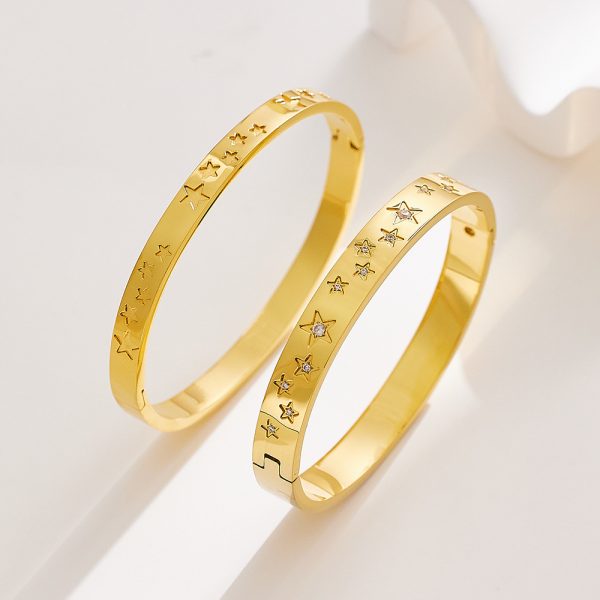 O1CN01K1Ksdu25wjO0n1jkQ_3529117591-0-cib.jpg Stainless Steel Star Bangle 724613802869