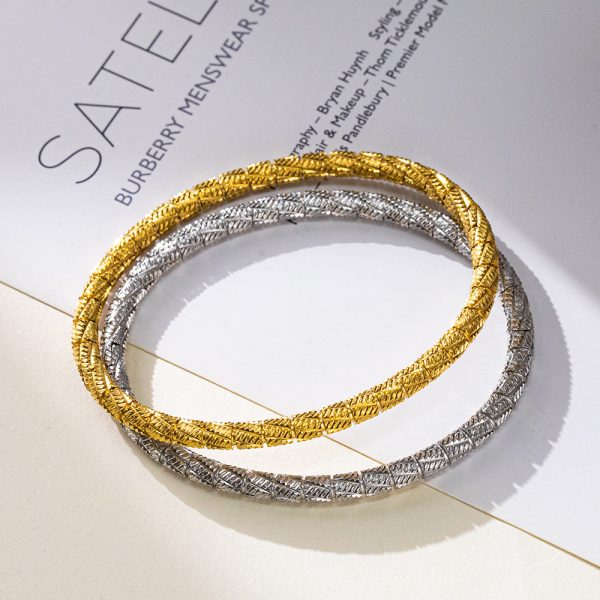 O1CN01K8IcUH25wjfuaIBjX_3529117591-0-cib.jpg Stainless Steel Wheat Pattern Bangle 1049137479465