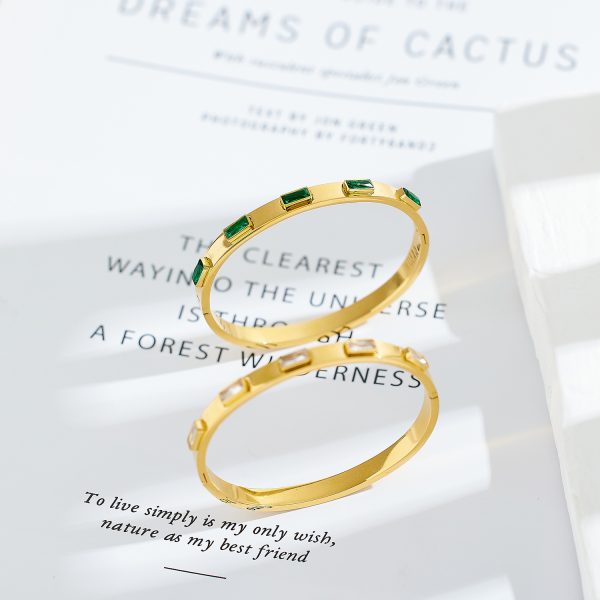 O1CN01KfSwOY25wjJSgzHNT_3529117591-0-cib.jpg Stainless Steel Baguette Zirconia Bangle 682298798971