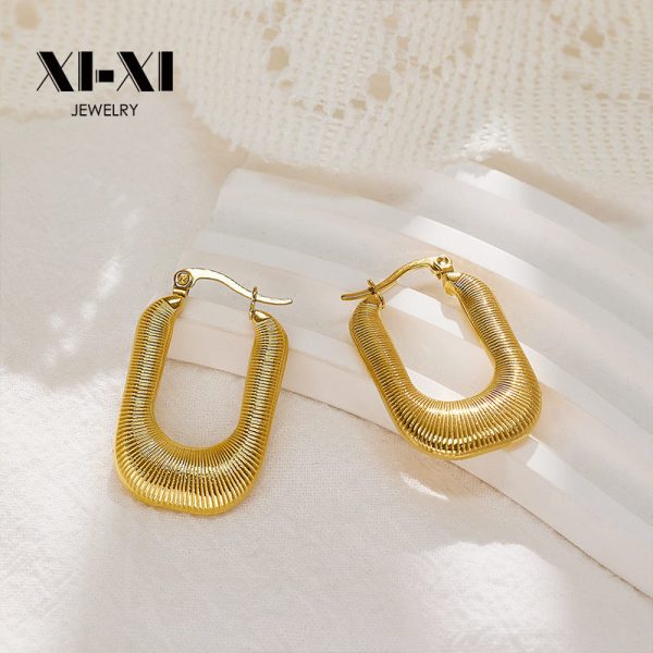 O1CN01KggV7725wjbk6HXLI_3529117591-0-cib.jpg Stainless Steel Ribbed U Earrings 739025899559
