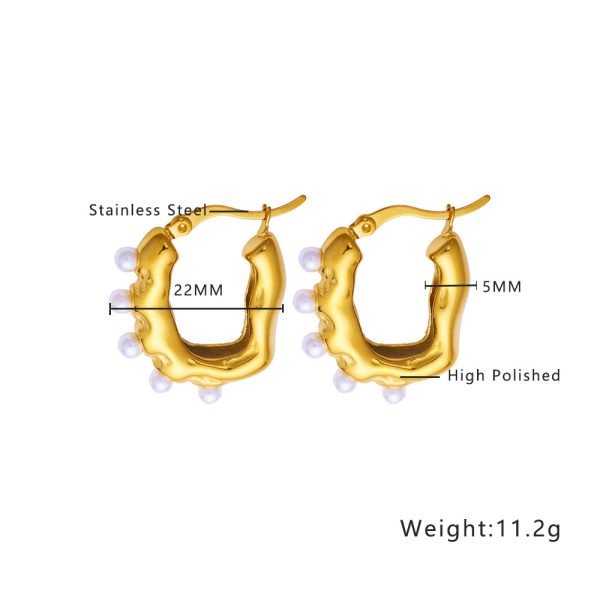 O1CN01KrzrqT25wjRbqObRW_3529117591-0-cib.jpg Stainless Steel Pearl Hoop Earrings 756784087822