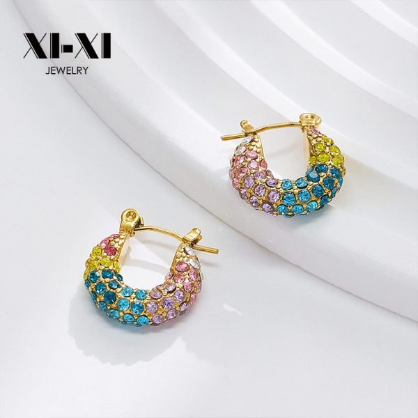 O1CN01L3ghdG25wjblUFV5s_3529117591-0-cib.jpg Stainless Steel Rhinestone Huggie Earrings 725061463788