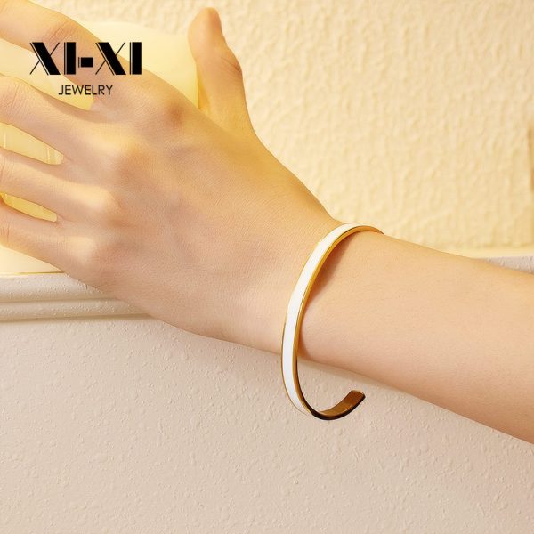 O1CN01Ld0CUu25wjbm2wZ6Q_3529117591-0-cib.jpg Stainless Steel Enamel Open Bangle 726445078386