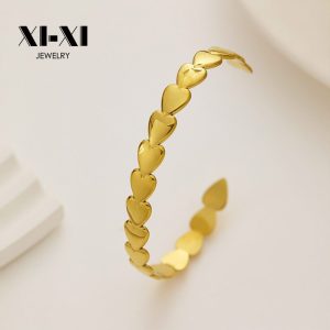 Stainless Steel Heart Cuff Bangle 815686999321