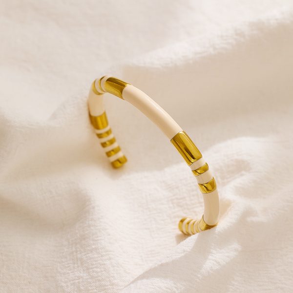 O1CN01MdRePV25wjOsCsxkG_3529117591-0-cib.jpg Stainless Steel Enamel Bamboo Open Bangle 731679401086