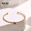 O1CN01MeOwQ525wjbtRF5Ob_3529117591-0-cib.jpg Stainless Steel Zirconia Open Bangle 758118468316