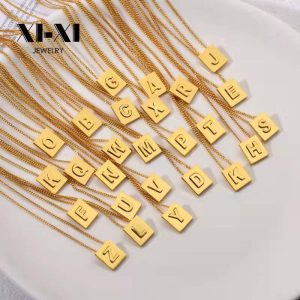 Stainless Steel Initial Letter Necklace 649513390379