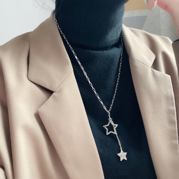 O1CN01NGXPCN25wjE5p5X15_3529117591-0-cib.jpg Stainless Steel Star Letter Necklace 650480219302