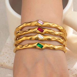 Stainless Steel Irregular Open Bangle 982715224614