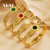 O1CN01NSARm825wjbu73gkb_3529117591-0-cib.jpg Stainless Steel Enamel Rhinestone Bangle 775140250721